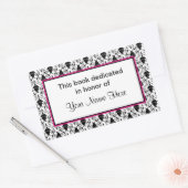 Aufkleber mit Buchzeichen - rosa und Damast (Umschlag)