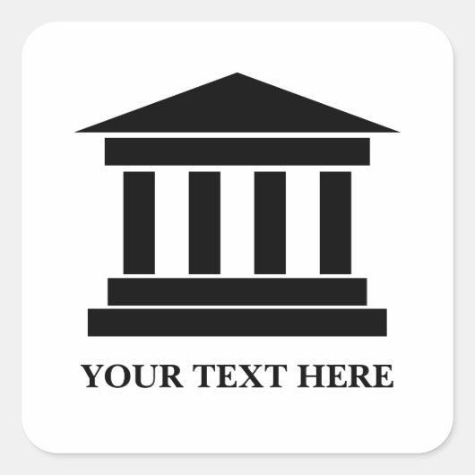 Aufkleber mit dem Logo des römischen Gerichtsgebäu (Vorderseite)