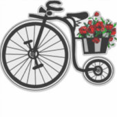 Aufkleber mit dem romantischen Fahrrad (Vorderseite)