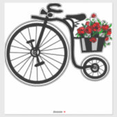 Aufkleber mit dem romantischen Fahrrad (Blatt)
