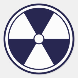 Aufkleber mit dem Symbol für blaue Strahlung