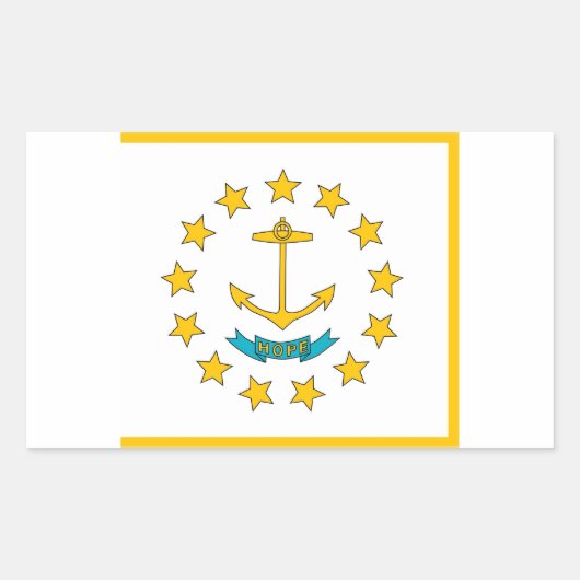 Aufkleber mit der Flagge auf der Insel Rhode (Vorderseite)