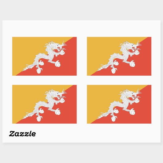 Aufkleber mit der Flagge Bhutans (Blatt)