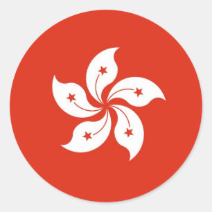 Aufkleber mit der Flagge Hongkongs, China