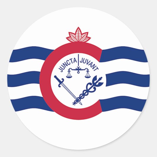 Aufkleber mit der Flagge von Cincinnati, Ohio, USA (Vorderseite)