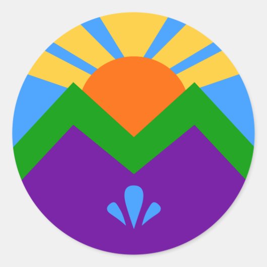 Aufkleber mit der Flagge von Manitou Springs, Colo (Vorderseite)