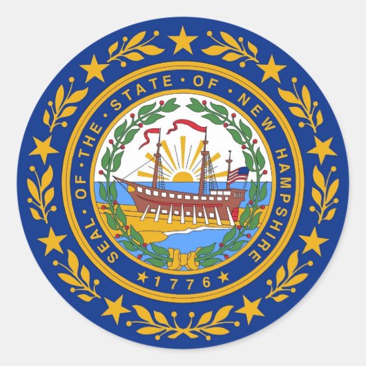 Aufkleber mit der Flagge von New Hampshire (Vorderseite)