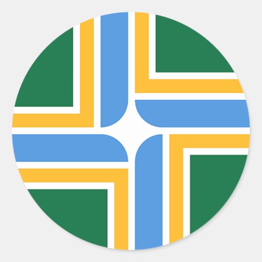 Aufkleber mit der Flagge von Portland, Staat Orego (Vorderseite)
