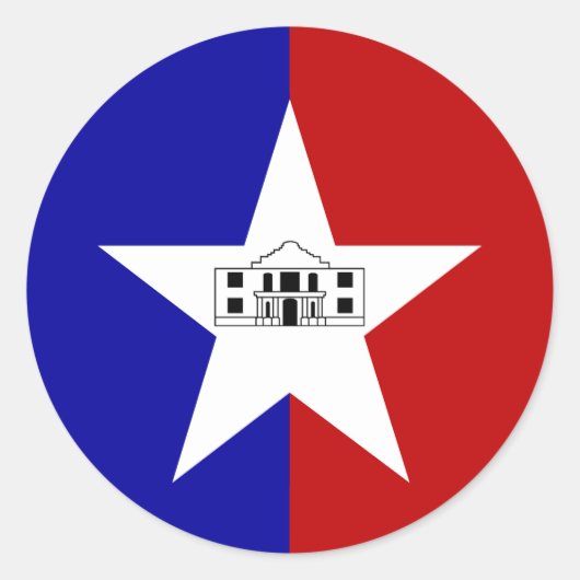 Aufkleber mit der Flagge von San Antonio, USA (Vorderseite)