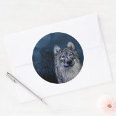 Aufkleber mit einem grauen und weißen Wolf (Umschlag)