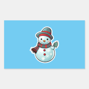 Aufkleber mit einem niedlichen Schneemann, der ein