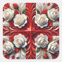 Aufkleber mit englischer Rose