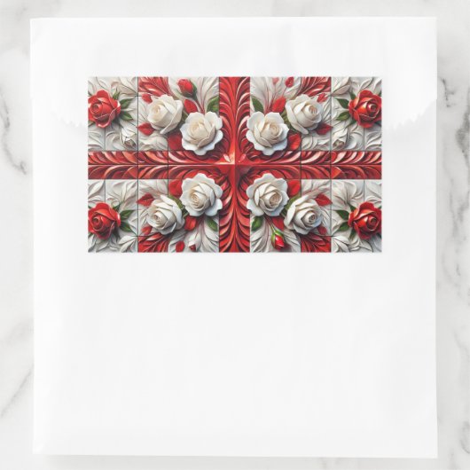 Aufkleber mit englischer Rose Design (Tasche)