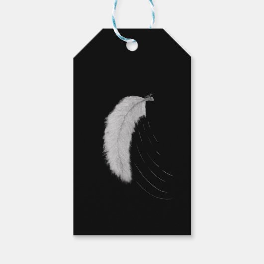 Aufkleber mit Feder Geschenkanhänger (Vorderseite)