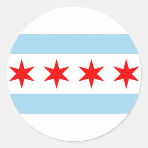 Aufkleber mit Flagge von Chicago, Illinois