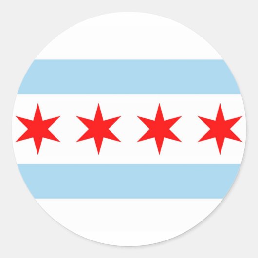 Aufkleber mit Flagge von Chicago, Illinois (Vorderseite)