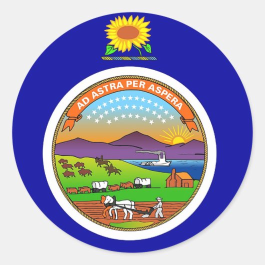 Aufkleber mit Flagge von Kansas (Vorderseite)