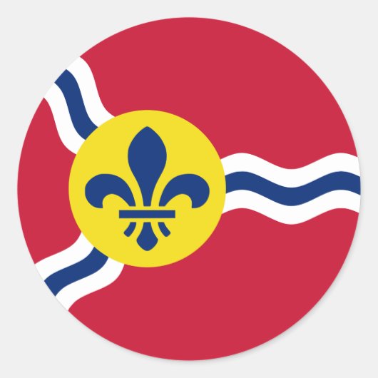 Aufkleber mit Flagge von St. Louis, Missouri (Vorderseite)