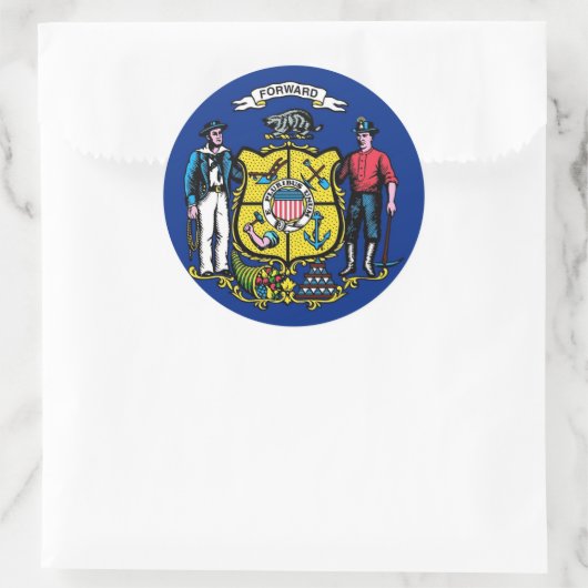 Aufkleber mit Flagge von Wisconsin (Tasche)