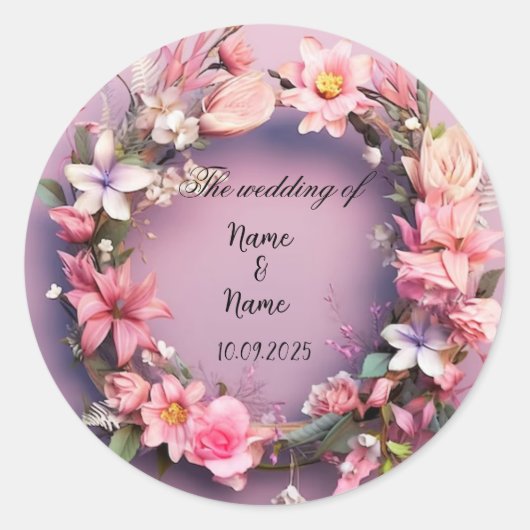 Aufkleber mit floraler Gabe (Vorderseite)