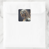 Aufkleber mit futuristischer AI-Designed Square (Tasche)