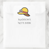 Aufkleber mit gelbem Hut aus individuelle Name (Tasche)