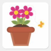 Aufkleber mit gepolsterter Blume und Schmetterling (Vorderseite)