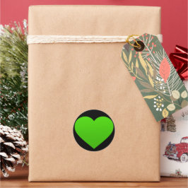 Aufkleber mit grünem Herzen