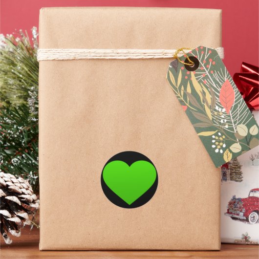 Aufkleber mit grünem Herzen (Feiertag)