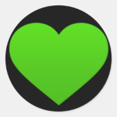 Aufkleber mit grünem Herzen (Vorderseite)