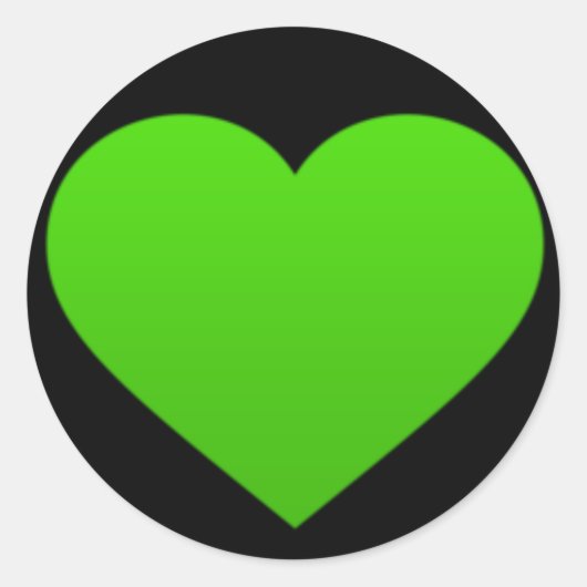 Aufkleber mit grünem Herzen (Vorderseite)