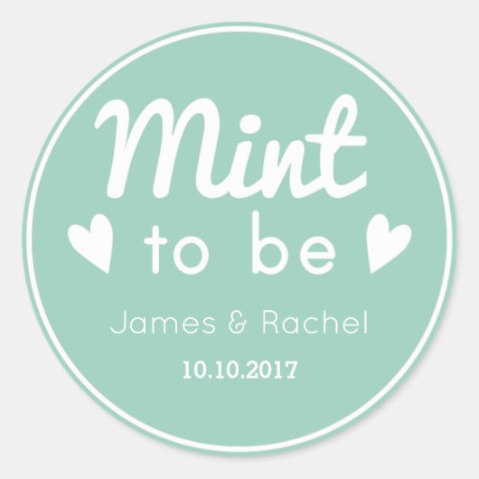 Aufkleber mit grüner und weißer Gastgeschenk Hochz (Vorderseite)