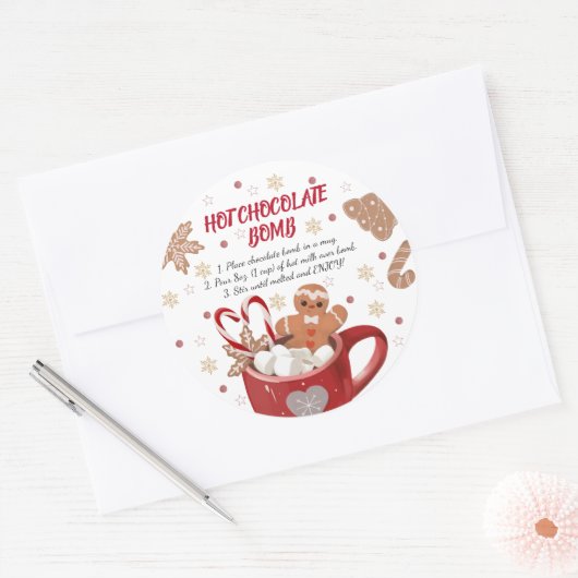 Aufkleber mit heißer Schokoladenbombe (Umschlag)