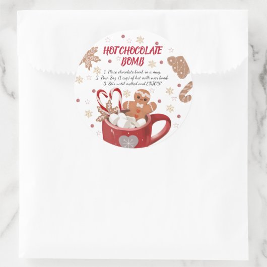 Aufkleber mit heißer Schokoladenbombe (Tasche)