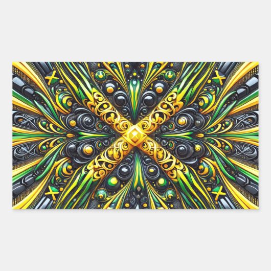 Aufkleber mit jamaikanischen Farben (Vorderseite)