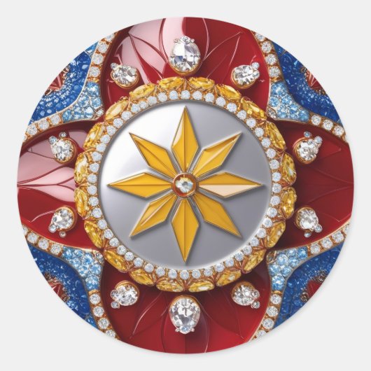 Aufkleber mit kolumbianischer Farbgestaltung (Vorderseite)