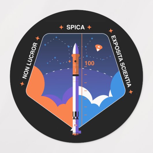 Aufkleber mit Kopsubsystem und Spica Mission Patch (Design 2)