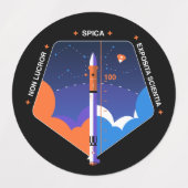 Aufkleber mit Kopsubsystem und Spica Mission Patch (Design 1)