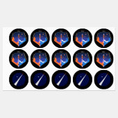 Aufkleber mit Kopsubsystem und Spica Mission Patch (Blatt)