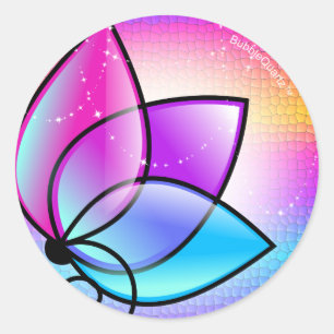 Aufkleber mit lila Blume