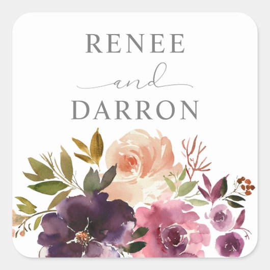 Aufkleber mit lila und rosafarbenem Rosa (Vorderseite)