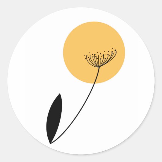 Aufkleber mit Minimalistischer Blume (Vorderseite)