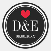 Aufkleber mit mit Monogramm Gastgeschenk Hochzeit  (Vorderseite)