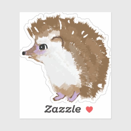 Aufkleber mit niedlichem Igel (Blatt)