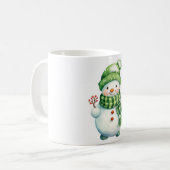 Aufkleber mit niedlichem Schneemann Kaffeetasse (Vorderseite Links)