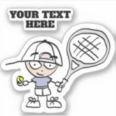 Aufkleber mit niedlichem Tennis-Cartoon (Vorderseite)