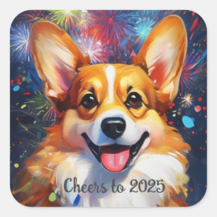 Aufkleber mit Rainbow Color Fireworks, Geschenk