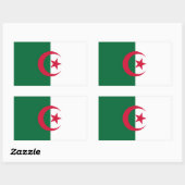 Aufkleber mit Rechteck und Flagge Algeriens (Blatt)