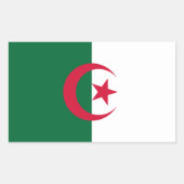 Aufkleber mit Rechteck und Flagge Algeriens (Vorderseite)