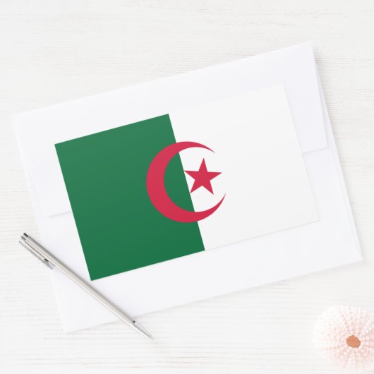 Aufkleber mit Rechteck und Flagge Algeriens (Umschlag)